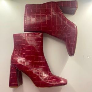 NWT Charles by Charles David Croc Embossed Boots